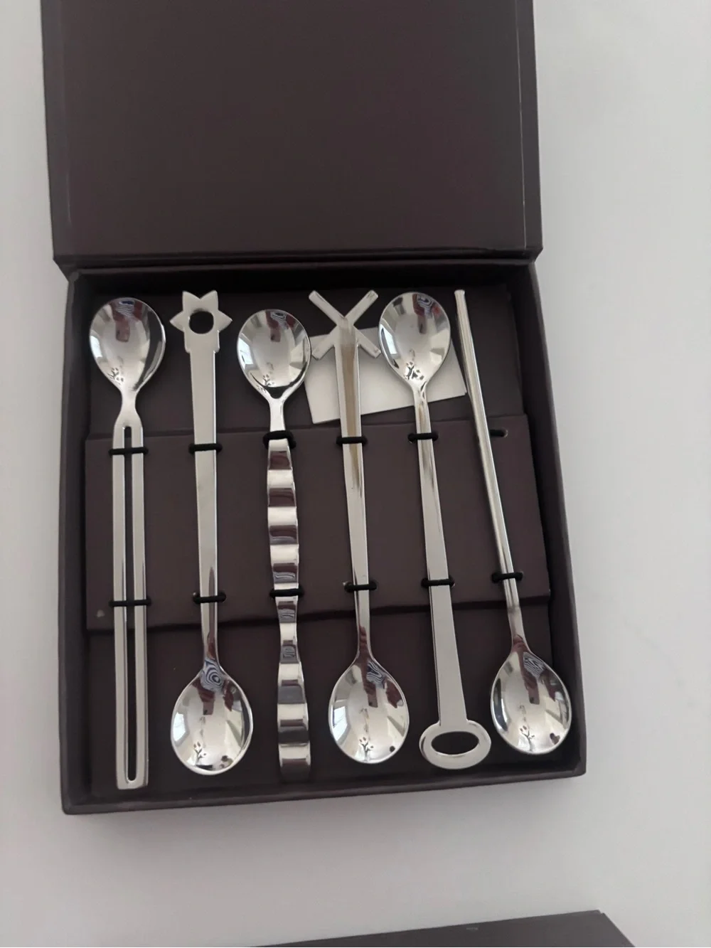 Sambonet Brown Box Stainless Steel Cocktail Spoon Set